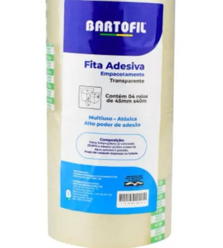 Fita Adesiva Transparente 45mmx40m Pacote c/4