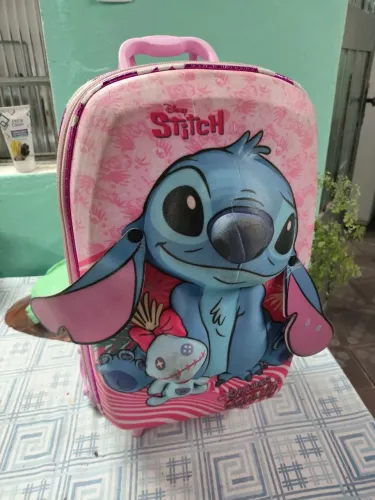 Mala infantil Stitch rosa