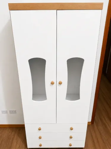 Guarda-Roupas Infantil Branco com 3 Gavetas - Ótimo Estado