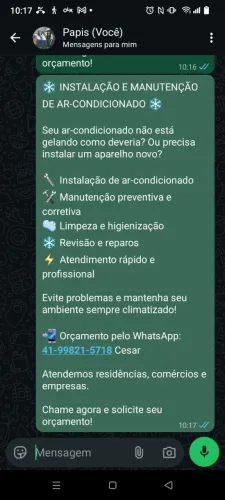 Ar condicionado, chiller , instalação e Manutenção