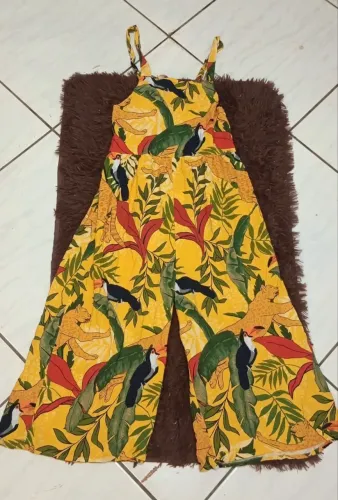 macacão infantil juvenil estampado tropical da marca infanti tamanho 14 anos