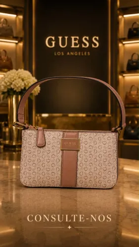 Bolsa Guess monograma rosa