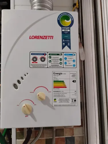 Aquecedor a gás natural (GN) Lorenzetti