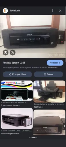 Impressora Epson l355 entupidas são duas 