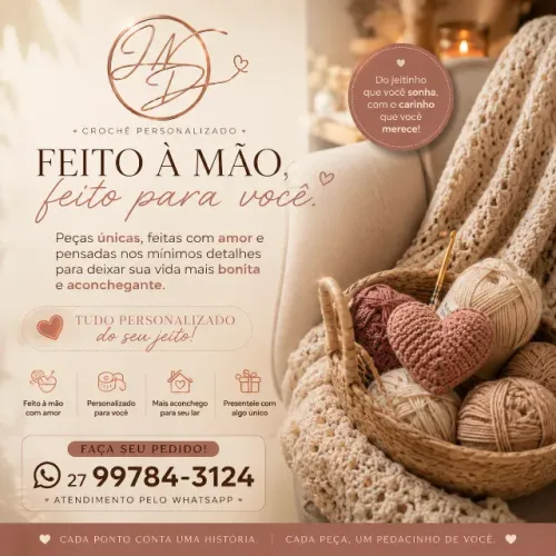 Suas peças de crochê únicas feitas a mão