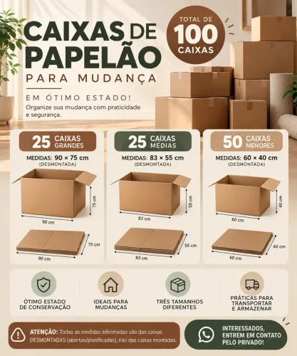 ? CAIXAS DE PAPELÃO PARA MUDANÇA - ÓTIMO ESTADO!