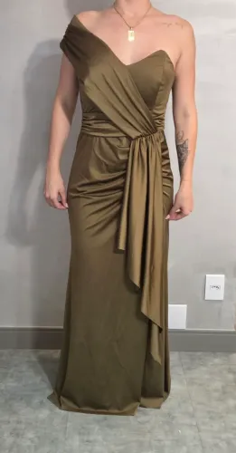 Vestido festa verde oliva Cecília Dress tamanho GG
