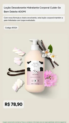 Loção Desodorante Hidratante Corporal Cuide-Se Bem Deleite 400Ml