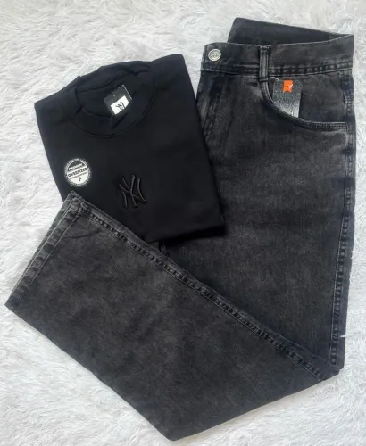 Kit Camisa Oversizer Suedine e Calça Baggy 