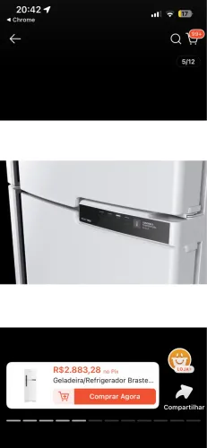 Vendo geladeira frost free ,brastemp 385 litros 