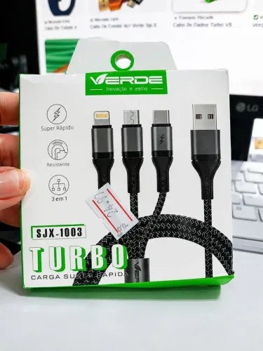 Cabo 4 em 1 USB, tipo c , v8 e lightning 