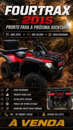 Honda TRX 420 Fourtrax FM 4X4 Quadriciclo 2015