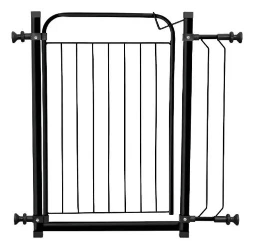 Portão Segurança Pet Preto Aço Ajustável Altura 80cm