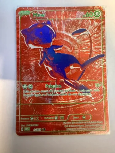 Carta Pokémon Mew R/RGB Vermelho - 30 Anos - Rara