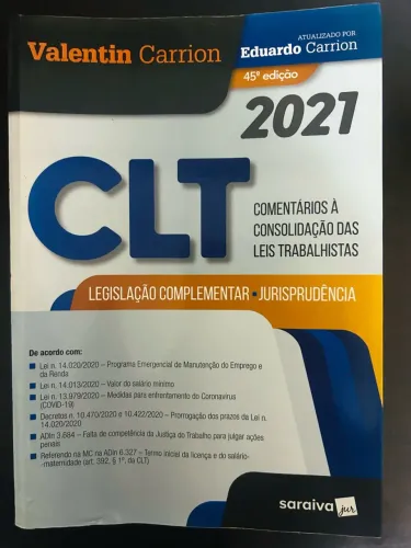 Livro sobre os comentários à consolidação das leis trabalhistas