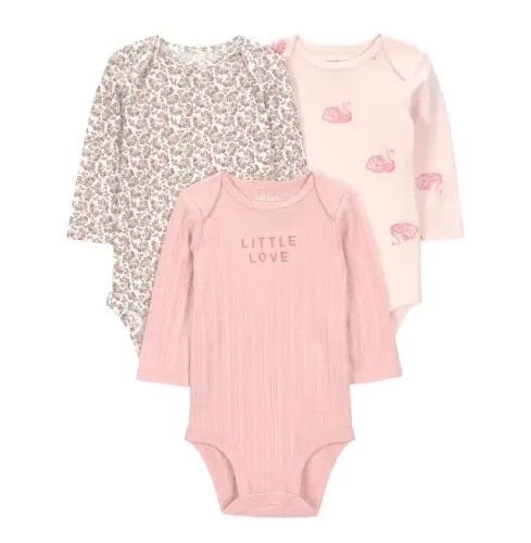 kit 3 bodies Carter's rosa tamanho 12 meses (Novos)