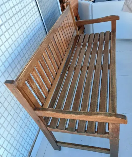 Banco de jardim de madeira 3 lugares 150 cm 1,5 m Namoradeira 3 lugares