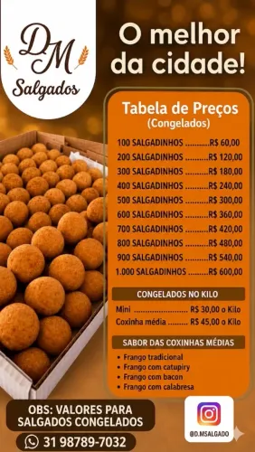 Salgados fritos ou congelados em Betim