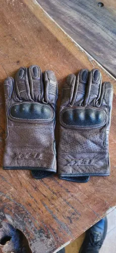 Luva Texx Liberty couro Marrom Motociclista