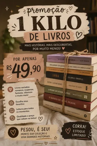 1 kilo de livros aleatórios