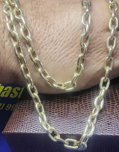 Cordão Masculino Cadeado Ouro 18 kilates Peso 20.00 Gramas 65 Cm 5 mm Oco Fecho Gaveta