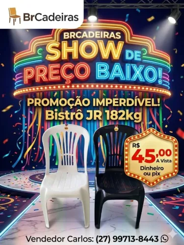 Cadeira Plástico Bistrô 182kg Jr