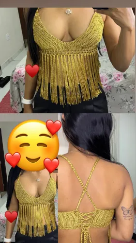 Cropped de crochê 