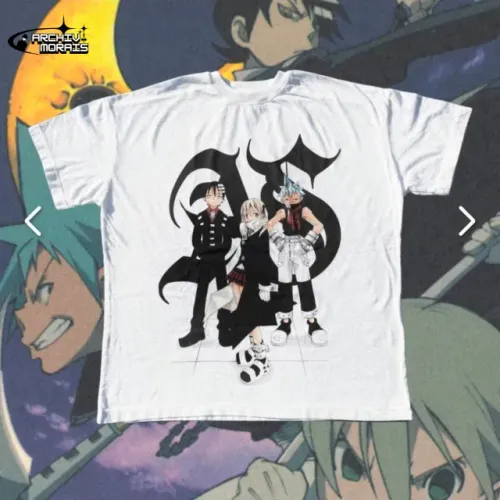Camiseta Oversized Soul Eater Akima Studios - Branca Tamanho P