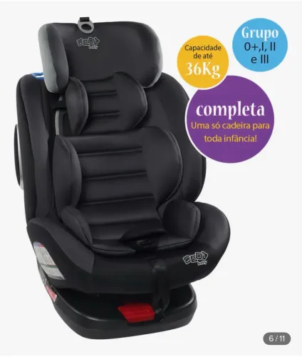 Cadeirinha Passear Baby LÚnica 360° ISOFIX 0 a 36kg - Nunca Usada