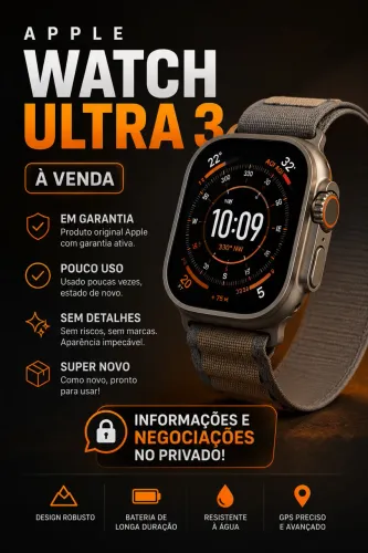 Apple Watch Ultra 3 49mm Titanium | Garantia | Impecável | Caixa + Cabo Original