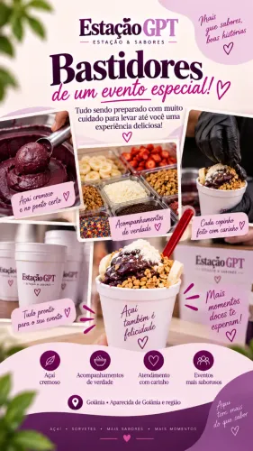 Estação Completa de Açaí e Sorvete para Seu Evento - *