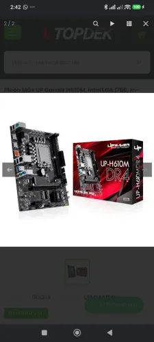 Placa Mãe Up Gamer H610M, Intel LGA 1700, M-ATX, DDR4, M.2 Nvme, UP-H610MDR4