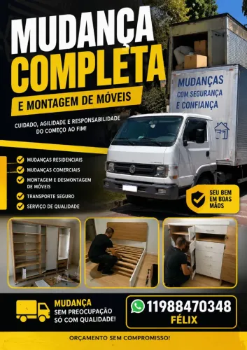 Mudança com montagem de móveis no mesmo dia