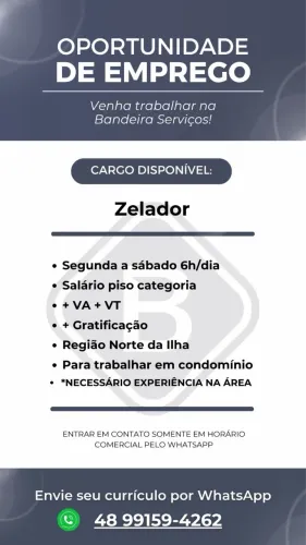 Vaga de emprego- zelador 