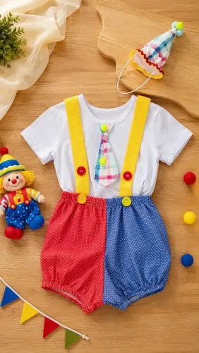 Roupa palhaço circo mesversario bebê masculino
