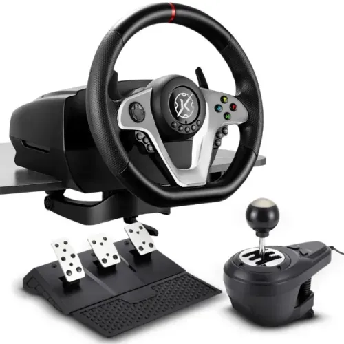 Volante Gamer Com Pedal E Cambio Kalkan G500 Proracing Force Feedback Preto 