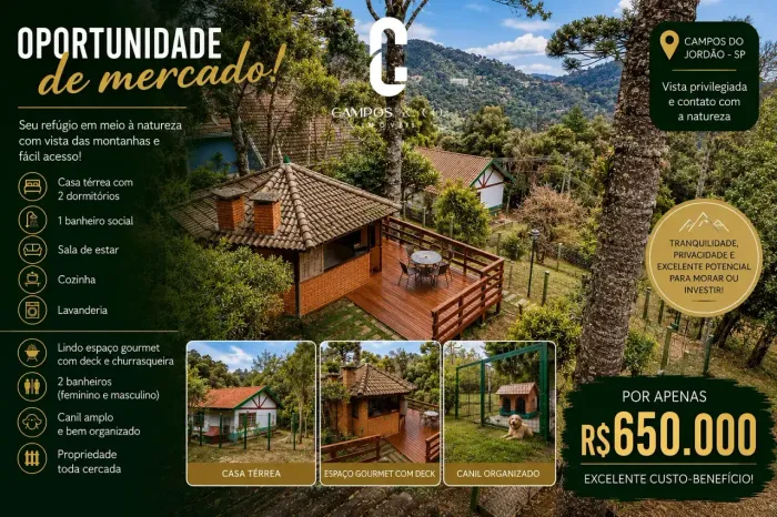 Oportunidade à venda, Recanto das Araucárias, Campos do Jordão, SP