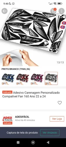adesivo p moto Fan