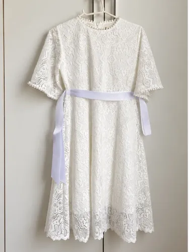 Vestido branco de renda - Daminha e primeira comunhão