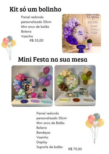 Mini festa na mesa 