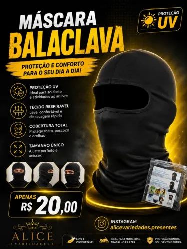 Máscara Balaclava Tamanho único