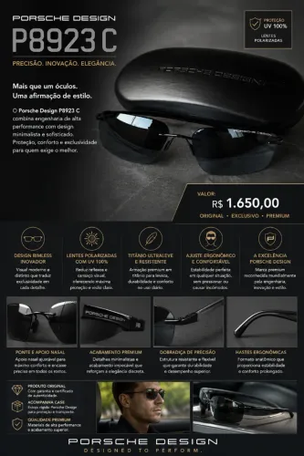 Óculos de Sol Porsche Lentes Polarizadas