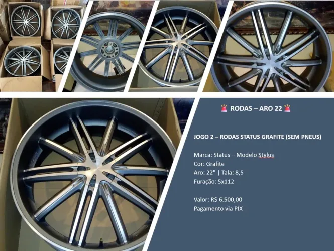 Rodas Status - Aro 22 - Furação 5x112