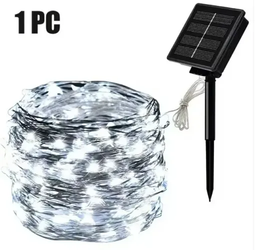 Cordão de luz solar 22M Branco frio, Quente ou Colorido