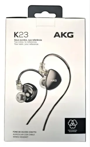 Fone de ouvido AKG K23 novo aberto para teste