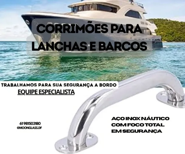 Corrimões para lanchas e barcos sob medida 