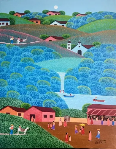 Robson barros tema paisagem é cachoeira 50x40