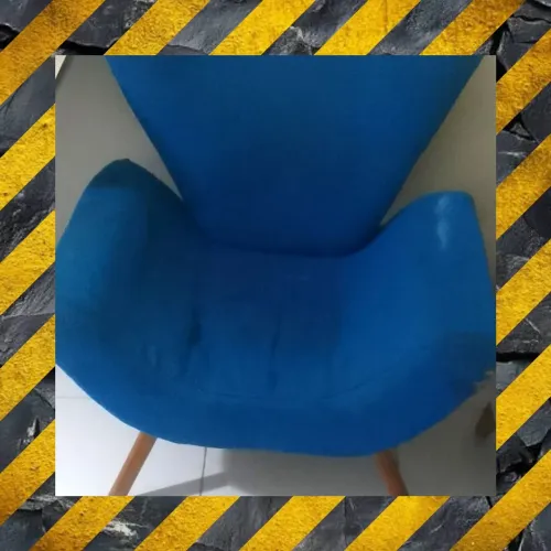 Poltrona de tecido azul