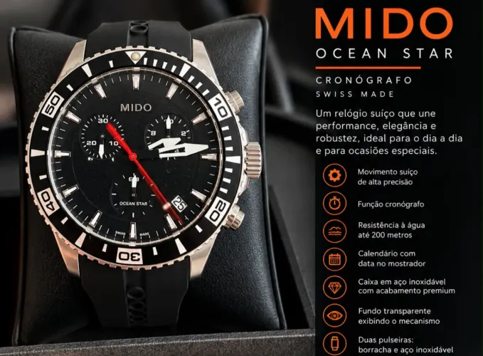 ? MIDO OCEAN STAR CHRONOGRAPH | RELÓGIO SUÍÇO ORIGINAL