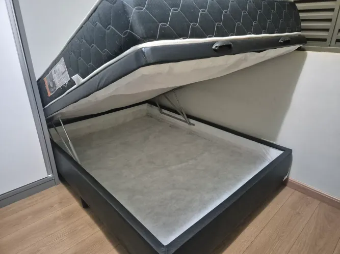 Cama Casal Box Baú e Colchão Castor